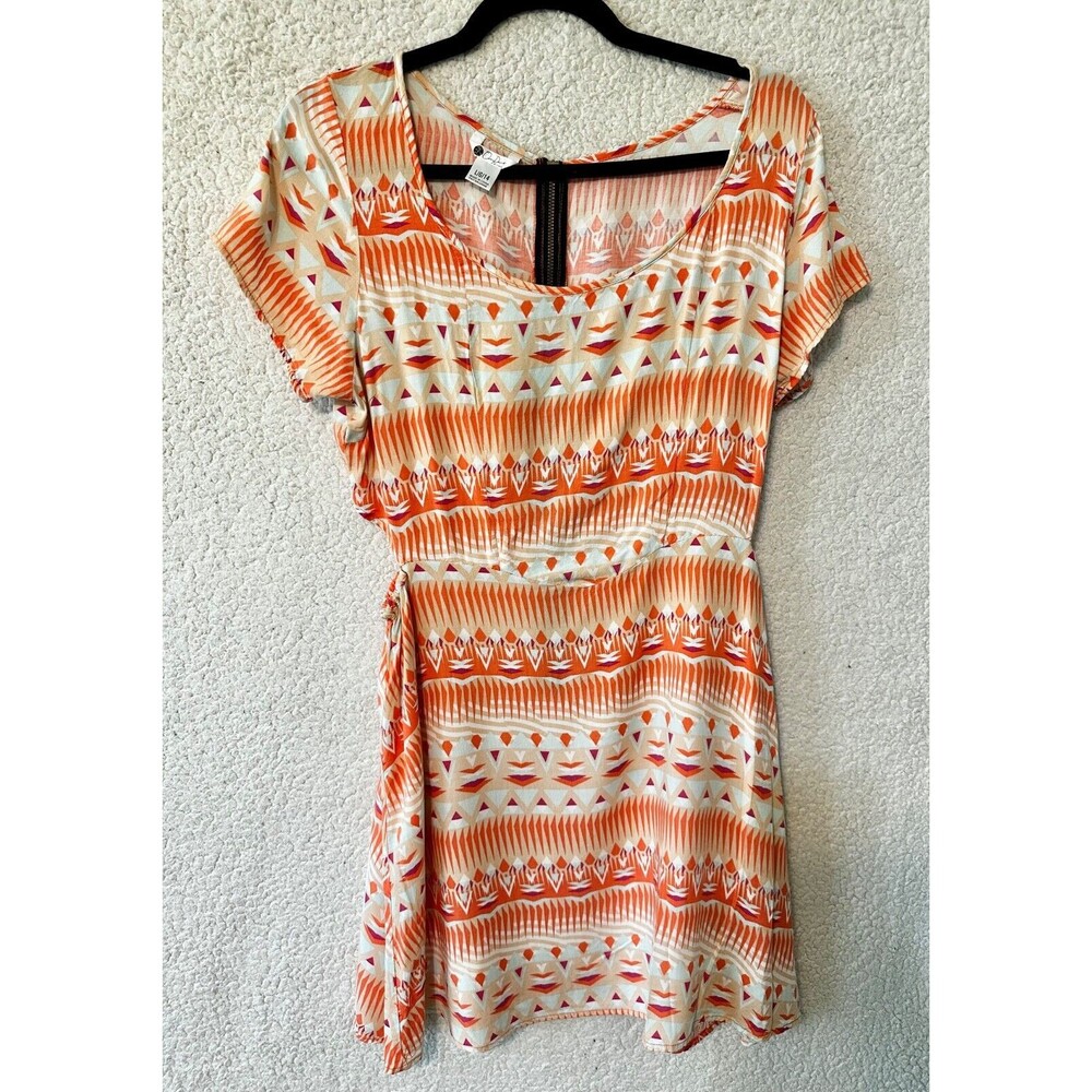 Volcom Quincy Davis Mini Dress Size‎ L Aztec Lightweight
